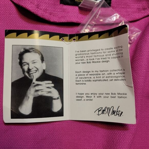 Bob Mackie Y2K Pink Eyelet Kimono Cardigan Cinched Waist Cotton Jacket NEW - Picture 7 of 10